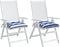 vidaXL - Stoelkussens - 2 - st - gestreept - 40x40x7 - cm - stof - wit - en - blauw