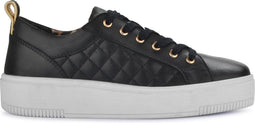 PS Poelman Esquimo - Dames Sneakers - Quilted Leer - Zwart - Maat 38