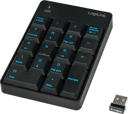 LogiLink ID0120 - Draadloos Toetsenbord - 18 Toetsen - Zwart