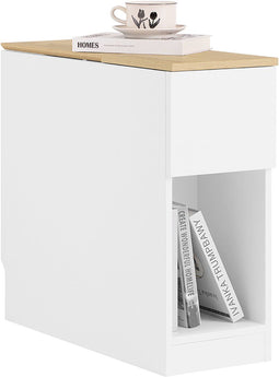 SoBuy FBT162-WN - Nachtkastje - Deels open deels dichte kast - Wit