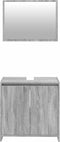 vidaXL - 2-delige - Badkamermeubelset - bewerkt - hout - grijs - sonoma - eikenkleur