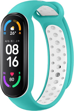 iMoshion Bandje Geschikt voor Xiaomi Mi Band 5 / 6 - iMoshion Siliconen sport band met inkliksysteem ronde drukknoop - Turquoise