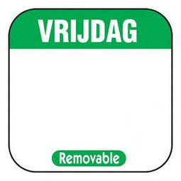 VRIJDAG - Daglabel beschrijfbaar afm. 25x25mm 1000 stuks etiket VRIJDAG