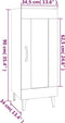 vidaXL - Dressoir - 34,5x34x90 - cm - bewerkt - hout - betongrijs