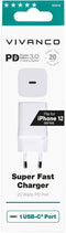 Vivanco TCVVUSBPD20W - USB-oplader - 20 W Power Delivery 3.0 - Wit