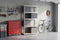 Feel Furniture - Schroefloos Opslagrek - 5 lagen - 175 kg draagkracht - met 4 grijze boxen - Zilver