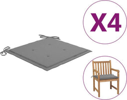 vidaXL - Tuinstoelkussens - 4 - st - 50x50x3 - cm - oxford - stof - grijs