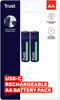 Trust 25584 - Oplaadbare AA-batterijen - USB-C - 1.700mAh - Groen (2 stuks)