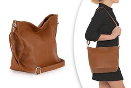Lucca Baldi Trapani - Handtas - Leer - Verstelbare schouderband - 33 x 25 x 14 cm - Karamel