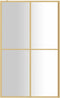 vidaXL - Inloopdouchewand - transparant - 118x195 - cm - ESG-glas - goudkleurig