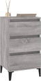 vidaXL - Nachtkastje - 40x35x70 - cm - bewerkt - hout - grijs - sonoma - eikenkleurig