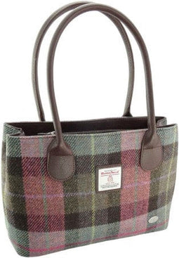 Schoudertas Cassley Gedempt Groen & Paars Tartan - Klassiek - Harris Tweed - Glen Appin of Scotland
