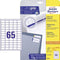 Avery Zweckform 6121 - Universele etiketten 38 x 21.2 mm - Permanent hechtend (1950 stuks)