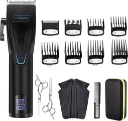 V-Goods Professionele Tondeuse - Haartrimmer - Mannen, Vrouwen en Kappers - 8 Opzetstukken - Met Bewaarkoffer en Mantel