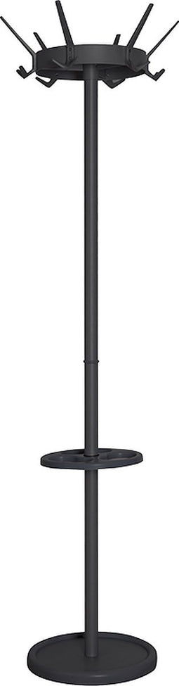 V-part - Kapstok Crown - Zwart - Staal - Kapstok staand - Inclusief parapluhouder