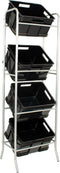 V-Part Krattenrek - Grijs - Metaal - 4 kratten - 160 cm Hoog