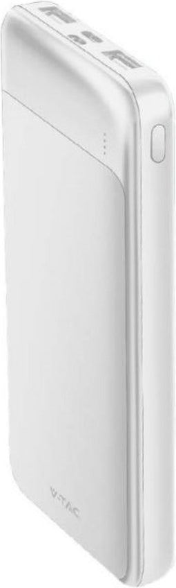 V-TAC VT-10005-W Oplaadbare Power Bank - 10000mAh - Wit - Modelnr: - VT-10005-W