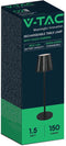 V-TAC VT-1028-B Oplaadbare tafellamp - IP20 - Zwarte behuizing - 1,5 watt - 150 lumen - 3IN1