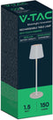 V-TAC VT-1028-W Oplaadbare tafellamp - IP20 - Wit lamphuis - 1,5 Watt - 150 Lumen - 3IN1