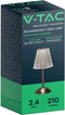 V-TAC VT-1033-NS Oplaadbare tafellamp - IP20 - Behuizing van zandnikkel - 2,4 Watt - 210 Lumen - 3IN1