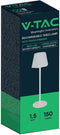 V-TAC VT-1034-W Oplaadbare tafellamp - IP20 - Wit lamphuis - 1,5 Watt - 150 Lumen - 3IN1