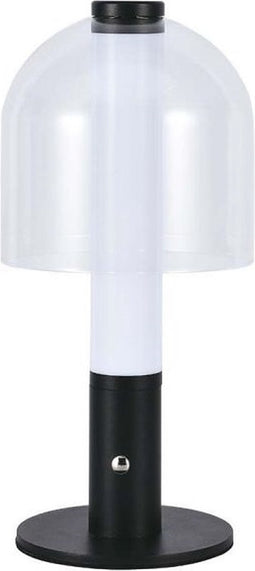 V-TAC VT-1056-BT Oplaadbare tafellamp - Zwart+Transparant - IP20 - 2W - 100 Lumen - 3IN1