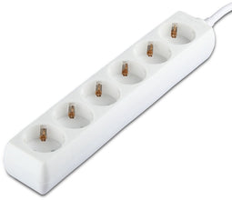 V-TAC VT-1106-3 Adapters & Contactdozen - Verlengcontactdozen - IP20 - Wit - 3m Draad - 6 Weg