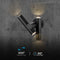V-TAC VT-1186-B Outdoor Lighting - Adjustable Wall Lamps - IP44 - Black Body - 6 Watts - 620 Lumens - 4000K