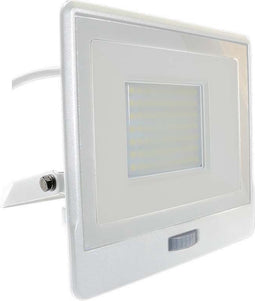 V-TAC VT-158S-1-W LED Schijnwerpers met PIR Sensor - Samsung - IP65 - Wit - 50W - 4000 Lumen - 6500K - 5 Jaar - Modelnr: - VT-158S-1-W