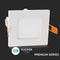 V-TAC VT-1807SQ Square LED Mini Panels - Premium Series - IP20 - White - 18W - 1500 Lumens - 3000K