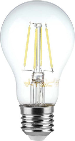 V-TAC VT-1887-N E27 Transparante LED Bol - Gloeilamp - A60 - IP20 - 6W - 600 Lumen - 3000K