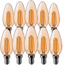 V-TAC VT-1955-N 10 Set E14 LED Lampen - Amber - Kaars - IP20 - 4W - 350 Lumen - 2200K