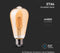 V-TAC VT-1966-N LED Lampen - ST64 E27 - IP20 - Amber - 6 Watt - 550 Lumen - 2200K - 2 Jaar