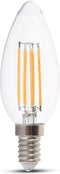 V-TAC VT-1986-N E14 Transparante LED Bol - Helder - Kaars - IP20 - 4W - 400 Lumen - 3000K