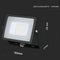 V-TAC VT-20-B Black LED floodlights - Samsung - IP65 - 20W - 1600 Lumens - 6400K - 5 Years