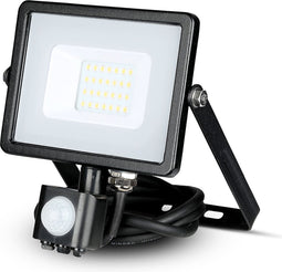 V-TAC VT-20-S-B Draaibare LED Schijnwerpers met PIR Sensor - Samsung - IP65 - Zwart - 20W - 1600 Lumen - 3000K - 5 Jaar