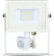 V-TAC VT-20-S-W Draaibare LED Schijnwerpers met PIR Sensor - Samsung - IP65 - Wit - 20W - 1600 Lumen - 4000K - 5 Jaar