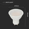 V-TAC VT-205-N GU10 LED Spots - Melkachtig - 110° - Samsung - IP20 - Wit - 4.5W - 400 Lumen - 6500K - 5 Jaar