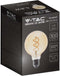 V-TAC VT-2075-N LED Lampen - G95 Bol E27 - IP20 - Amber - 5 Watt - 300 Lumen - 1800K - 2 Jaar