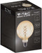V-TAC VT-2085-N LED Lampen - G125 Bol E27 - IP20 - Amber - 5 Watt - 300 Lumen - 1800K - 2 Jaar