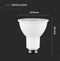 V-TAC VT-292-N GU10 Witte LED Spots - Lens 110° - Samsung - IP20 - 7.5W - 610 Lumen - 6500K - 5 Jaar
