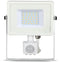 V-TAC VT-30-S-W Draaibare LED Schijnwerpers met PIR Sensor - Samsung - IP65 - Wit - 30W - 2400 Lumen - 6400K - 5 Jaar