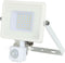 V-TAC VT-30-S-W Draaibare LED Schijnwerpers met PIR Sensor - Samsung - IP65 - Wit - 30W - 2400 Lumen - 6400K - 5 Jaar