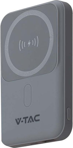 V-TAC VT-3529-G Magnetische draadloze powerbanks - Grijze behuizing - 10000mAh