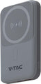 V-TAC VT-3529-G Magnetische draadloze powerbanks - Grijze behuizing - 10000mAh