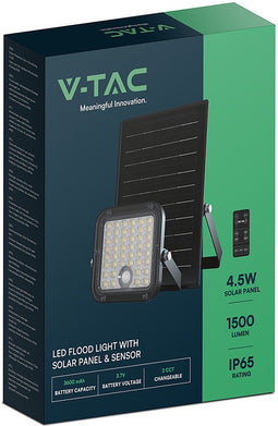 V-TAC VT-411CCT Solarlampen - Solar schijnwerpers Cube - IP65 - Zwart - 1500 lumen - 4000K+6000K