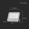 V-TAC VT-44033 LED Floodlights - Black - 135lm/w - Samsung - IP65 - 30 Watts - 3450 Lumens - 6500K - 5 Years