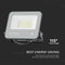 V-TAC VT-44033 LED Floodlights - Black - 135lm/w - Samsung - IP65 - 30 Watts - 3450 Lumens - 6500K - 5 Years