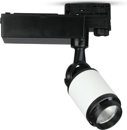 V-TAC VT-4512 LED Tracklights - Zwart Wit Tracklights - IP20 - Zwart+Wit - 10 Watt - 800 Lumen - 6000K - 5 Jaar