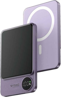 V-TAC VT-50005-P Magnetische draadloze powerbank - 5000mAh - Paars